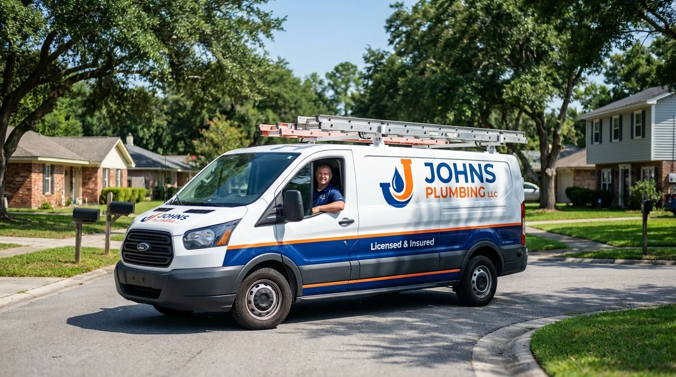 Johns Plumbing LLC service van in Corrales, NM