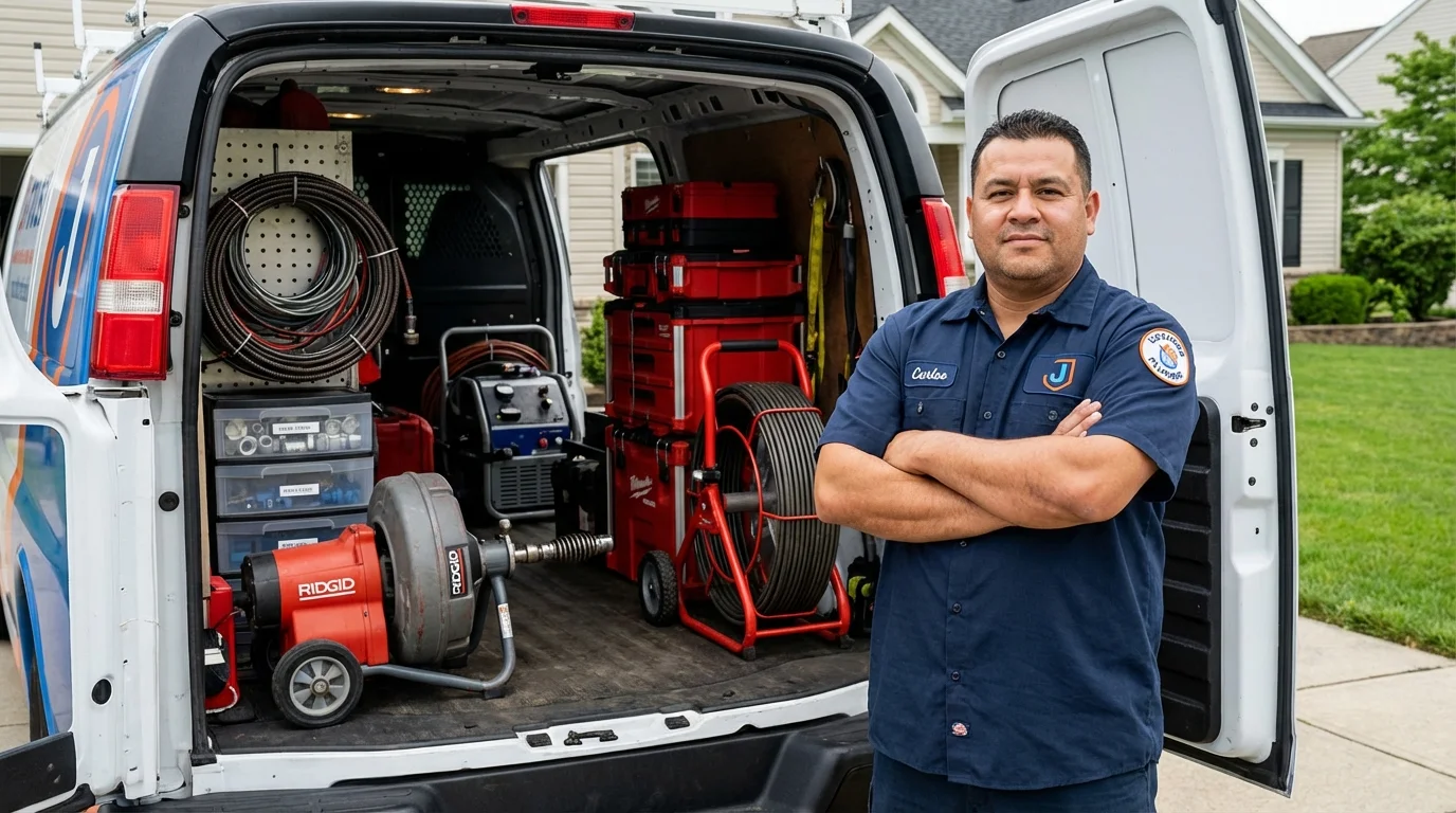 Professional drain cleaning equipment and Johns Plumbing LLC plumber in Corrales