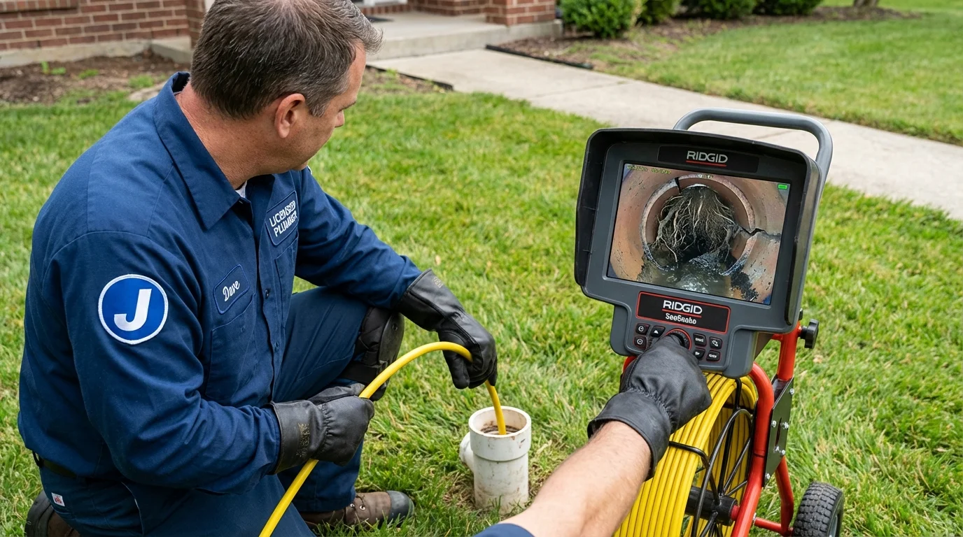 Sewer camera inspection being performed by Johns Plumbing LLC in Corrales